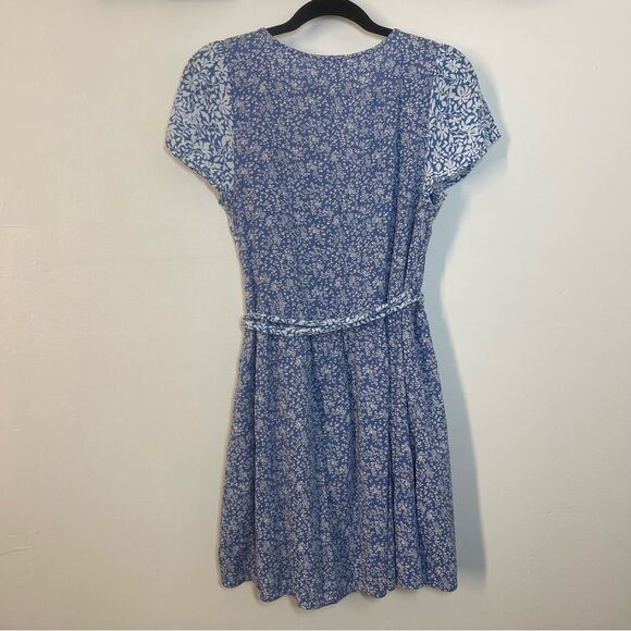 American Eagle Outfitters Floral Mix Short Sleeve Wrap Dress Size Medium - Picture 6 of 16